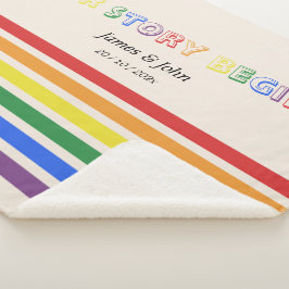 Unsere Geschichte beginnt Regenbogen-LGBTQ-Flagge  Sherpadecke