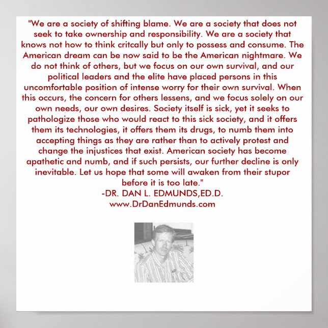 UNSERE GESELLSCHAFT IN SCHWIERIGKEITEN POSTER (Vorne)