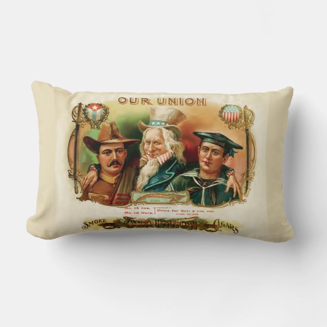 Unsere Gewerkschaft" Zigarrenschild Lendenkissen (Vorderseite)