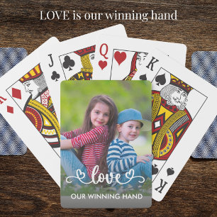 Unsere Gewinnkarte - Liebe Familienfoto Spielkarten
