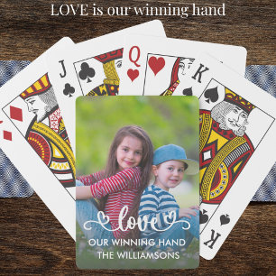 Unsere Gewinnkarte - Liebe Familienfoto Spielkarten