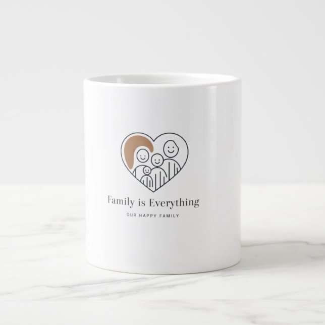 Unsere glückliche Familie Jumbo-Tasse (Vorderseite)