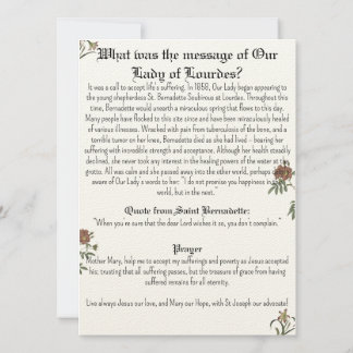 Unsere Gottesmutter-Gebetskarte Einladung