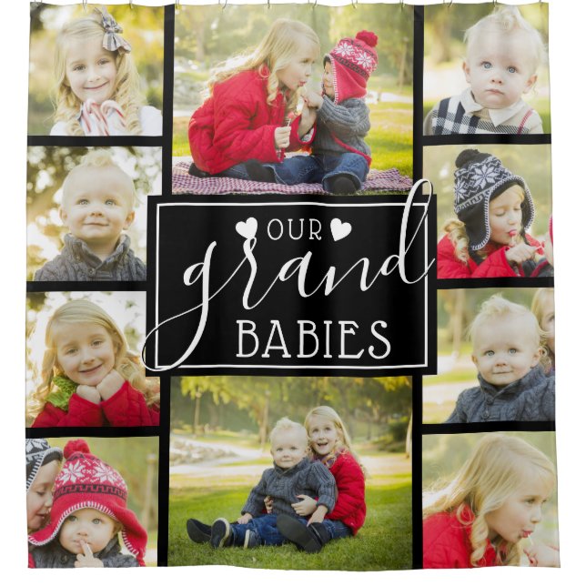 Unsere Grandbabys Großkinder Kinder FotoCollage Duschvorhang (Vorderseite)