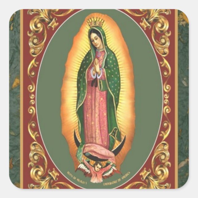 unsere Guadalupe Quadratischer Aufkleber (Vorderseite)