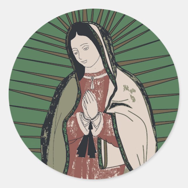unsere Guadalupe Runder Aufkleber (Vorderseite)