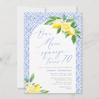 Unsere Haupt-Squeeze dreht 70 Lemon Italienisch Ge Einladung