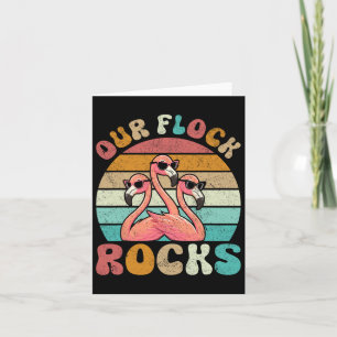 Unsere Herde rockt Flamingo passende Familienferie Karte