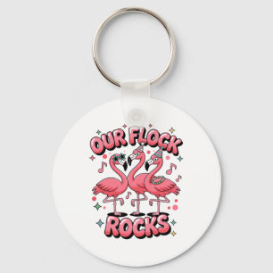 Unsere Herde rockt Flamingo passende Familienferie Schlüsselanhänger