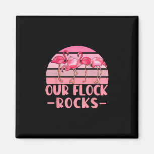 Unsere Herde rockt Flamingos Liebhaber Familienurl Magnet
