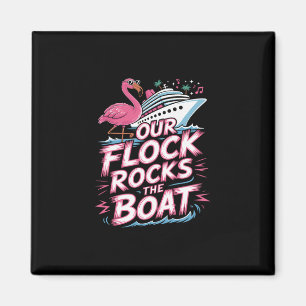 Unsere Herde schaukelt das Boot Pink Flamingo Urla Magnet