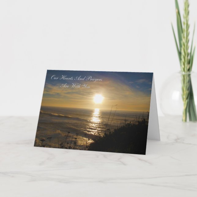 Unsere Herzen und Gebete sind mit Ihnen Karte (Vorderseite)