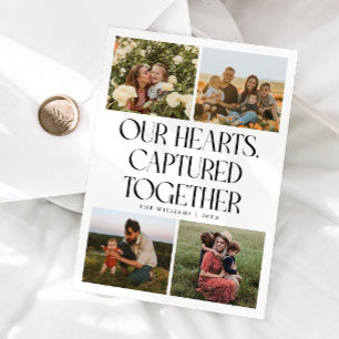 Unsere Herzen Weiße Multi-Foto Valentinstag Feiertagskarte