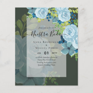 UNSERE HOCHZEIT Dusty Blue Floral BUDGET Flyer