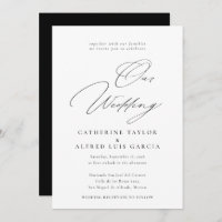Unsere Hochzeit Elegante kalligraphische Schwarze 