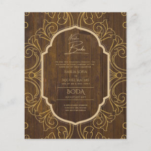 Unsere Hochzeit GOLD Rahmen Spanische Hochzeit EIN Flyer