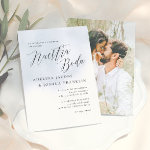 Unsere Hochzeit Kalligrafie und Foto Hochzeits-Ein Einladung
