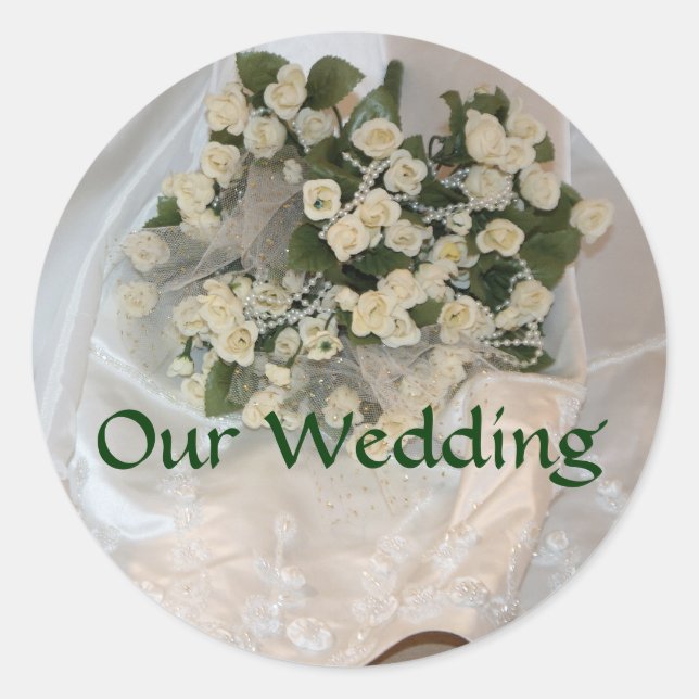 Unsere Hochzeit Runder Aufkleber (Vorderseite)