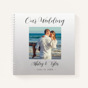 Unsere Hochzeit, Silberverlauf, Namen, Datum & Fot Notizbuch