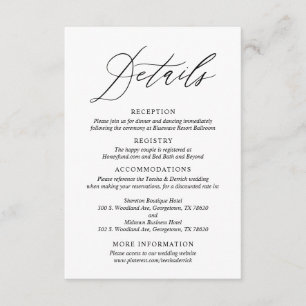 Unsere Hochzeitsdetails, moderne Boho-Hochzeit Begleitkarte