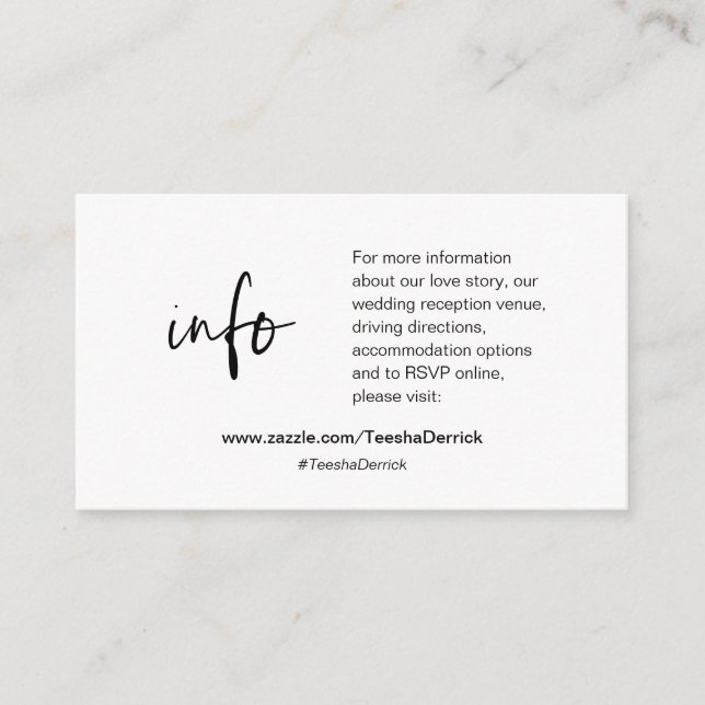 Unsere Hochzeitsdetails, Website, UAWG, Eintrittsk Begleitkarte (Vorderseite)