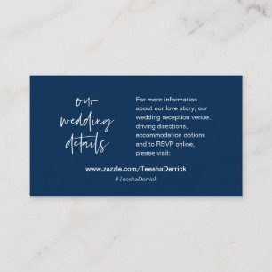 Unsere Hochzeitsdetails, Website, UAWG, Navy Blue Begleitkarte