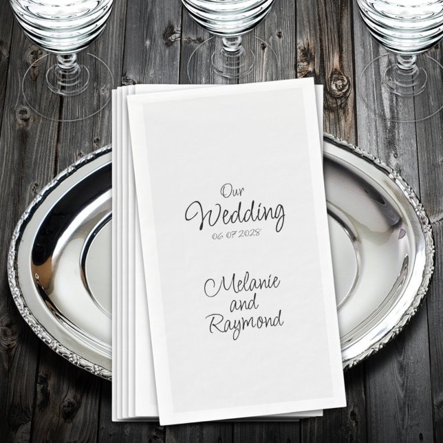 Unsere Hochzeitshandschrift Lässig Serviette (Our Wedding Handwritten Casual Script Paper Guest Towels)
