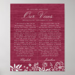 Unsere Hochzeitssöhne Burgundy Blumenwald Jubiläum Poster<br><div class="desc">Diese Hochzeitsgeschenke sind mit handgezeichneten,  von Elfenbein gezogenen Blumen- und Blattdesigns auf einem rustikalen,  eleganten,  modernen,  Vintagen bordeauxfarbenen Holzhintergrund gestaltet. Günstig für Neuvermählte,  Paare und Jubiläumsfeiern</div>