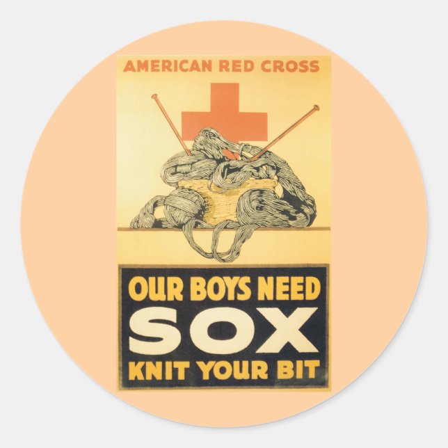 Unsere Jungen brauchen Sox Runder Aufkleber (Vorderseite)