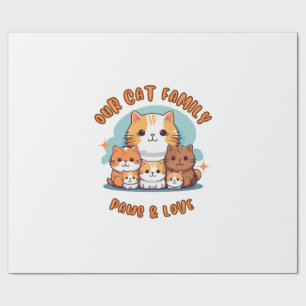 "Unsere Katzenfamilie Pfoten & Liebe Geschenkpapie Geschenkpapier