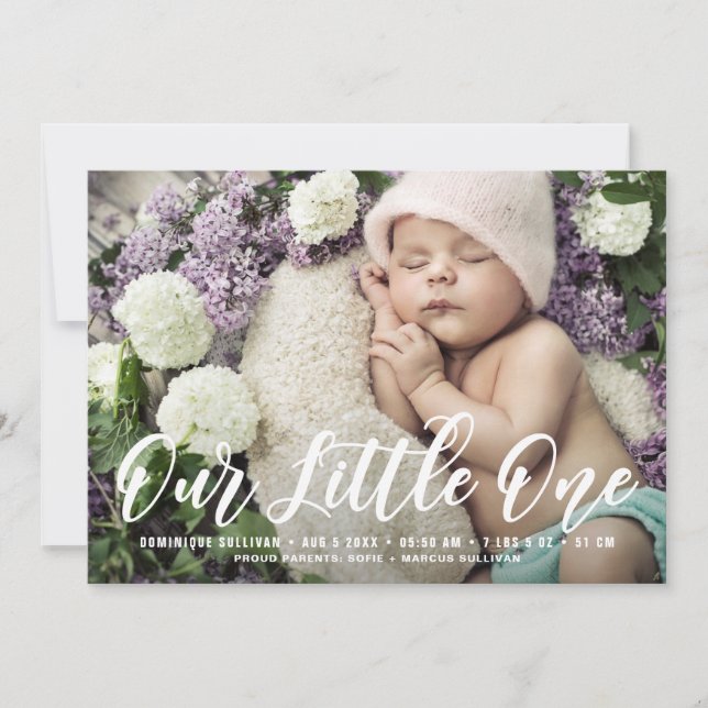 Unsere kleine Ankündigung der Geburt (Vorderseite)