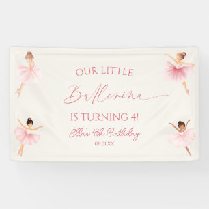 Unsere kleine Ballerina Pink Ballett Geburtstagspa Banner