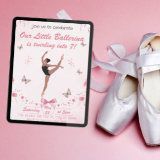 Unsere kleine Ballerina zum Geburtstag Einladung
