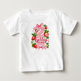 Unsere kleine Beere ist zwei Erdbeere 2. Geburtsta Baby T-shirt