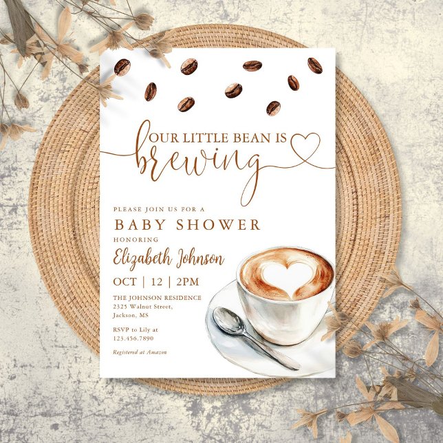 Unsere kleine Bohne braut Kaffee - Baby Shower Einladung (Our Little Bean Is Brewing Coffee Baby Shower Invitation)