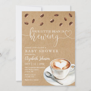 Unsere kleine Bohne braut Kaffee - Baby Shower Einladung