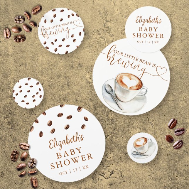 Unsere kleine Bohne braut Kaffee - Baby Shower Konfetti (Our Little Bean Is Brewing Coffee Baby Shower Confetti)
