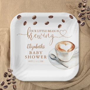 Unsere kleine Bohne braut Kaffee - Baby Shower Pappteller