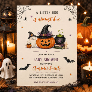 Unsere kleine Boo fast fällig Halloween Babyparty Einladung