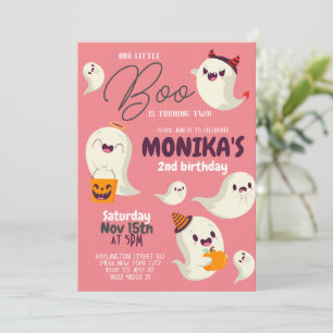 Unsere kleine Boo Girl Halloween-Einladung Einladung