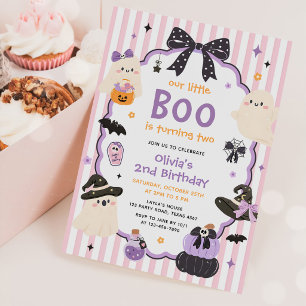Unsere kleine Boo Halloween 2. Geburtstagsfeier Einladung