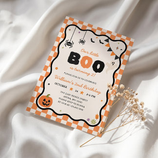 Unsere kleine Boo Halloween Geburtstagseinladung Einladung