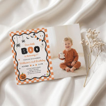 Unsere kleine Boo Halloween Geburtstagseinladung