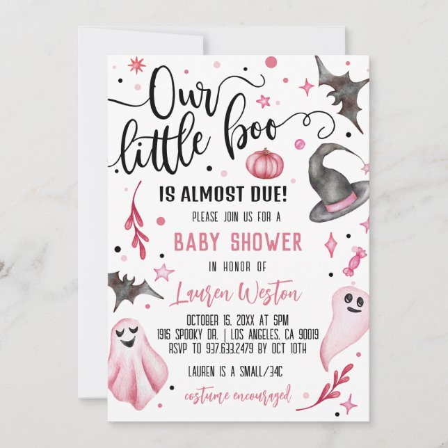 Unsere kleine Boo Halloween-Kinderdusche Einladung (Vorderseite)