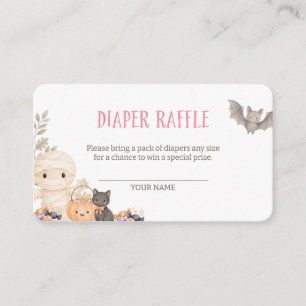 Unsere kleine Boo Mädchen Baby Shower Windel-Raffl Begleitkarte