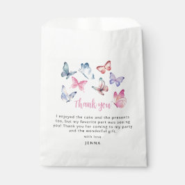 Unsere kleine Butterfly Geburtstagsparty danke Ihn Geschenktütchen