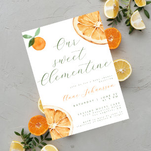 Unsere kleine Clementine Elegant Script Baby Showe Einladung