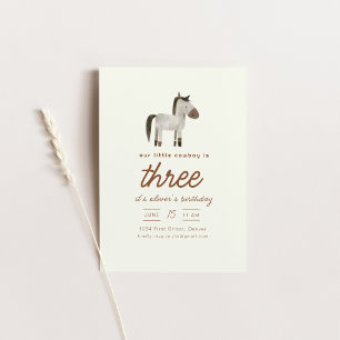 Unsere kleine Cowboy Horse Birthday Party lädt ein Einladung