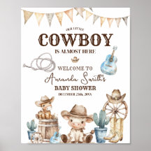 Unsere kleine Cowboy Wild West Baby Dusche Willkom