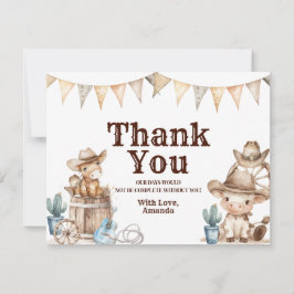 Unsere kleine Cowboy Wild West Babydusche Dankeskarte